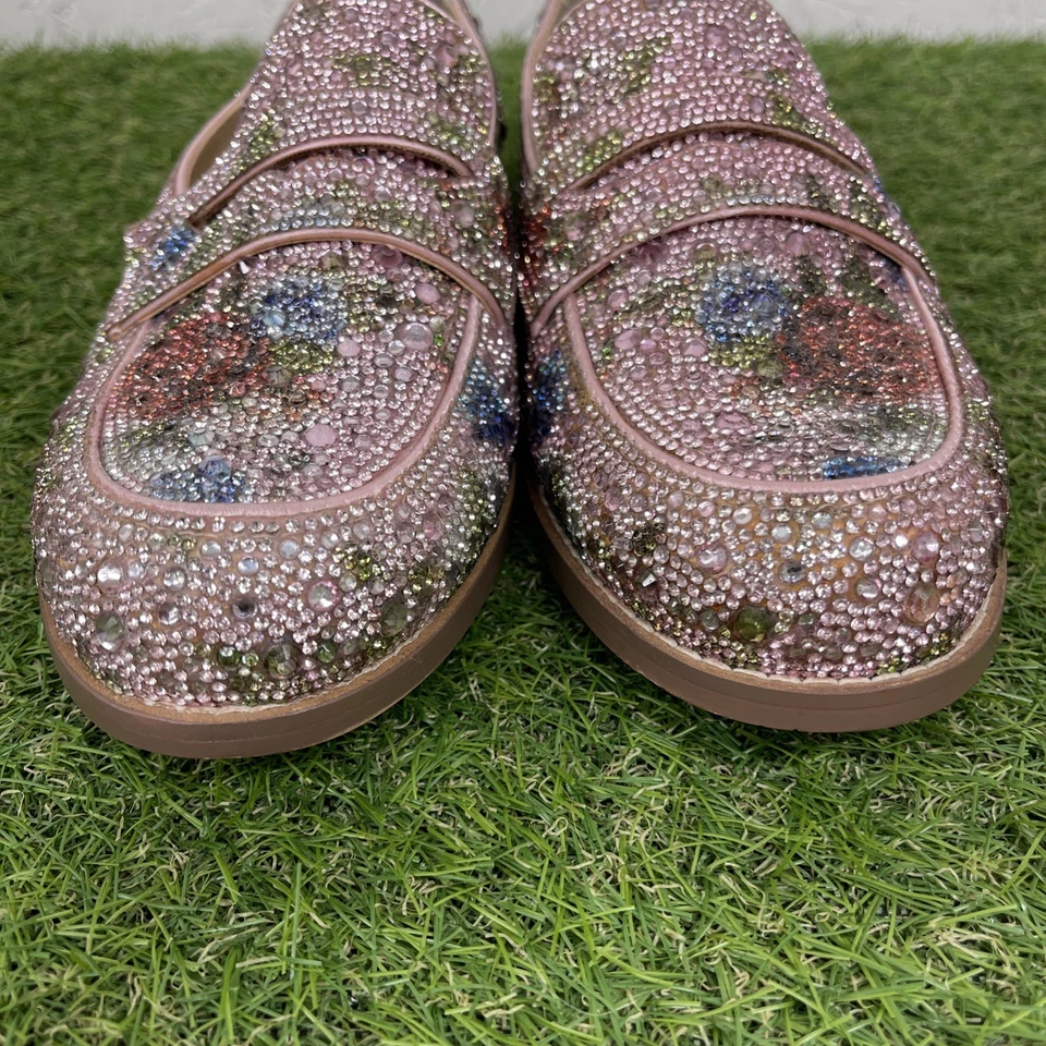 Mocasín Betsey Johnson Aron Multi Floral Estrás Centavo Talla 8M Rosa Zapato Foto 2 de 4