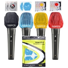 400 PCS 200 Pack Microphone Hygiene Covers Disposable Non-Woven Handheld Mi...