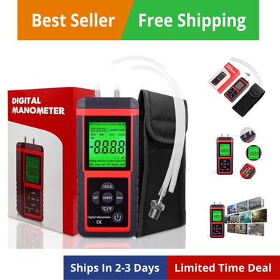 #ad #ad Manometer Professional Air Pressure Meter Dual Port HVAC Digital Manometers... $72.87