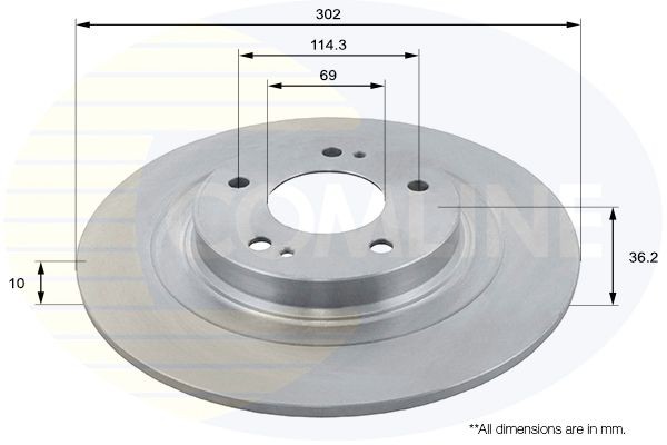 Brake Disc Rear Fits Citroën C4 Aircross Mitsubishi ASX Peugeot COMLINE ADC2732