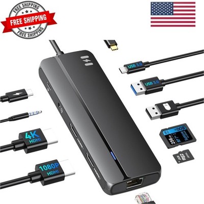 Selore Docking Station for MacBook Pro/Air, 10-in-1 Dual HDMI Adapter for Mac...