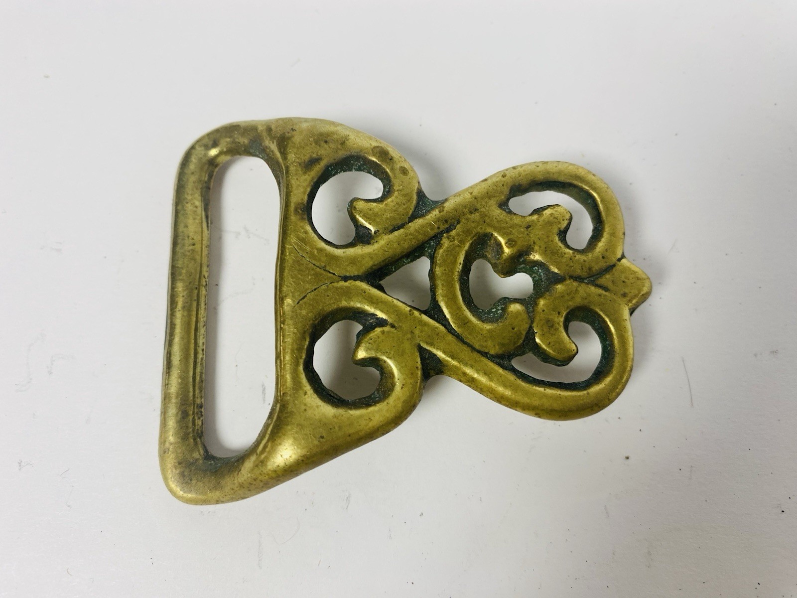 Solid Brass Abstract Pattern Trinity Vintage Belt… - image 1