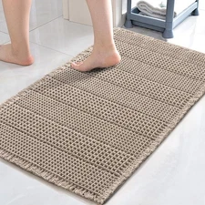 H.VERSAILTEX Waffle Bath Mat Super Absorbent Non-Slip Quick Dry Machine Washable