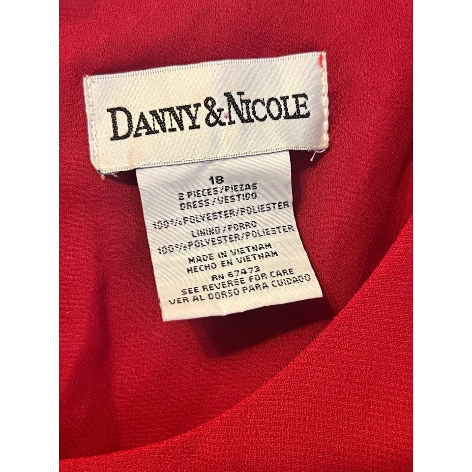 Vestido Danny Nicole Rojo Sin Mangas Dobladillo Plisado Fiesta Cóctel Carrera Mujeres 18 Foto 3 de 4