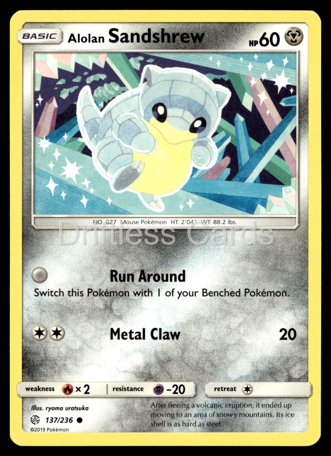 Alolan Sandshrew 137/236 Common Cosmic Eclipse Pokemon NM/M