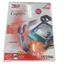 3M PP2500 Transparency Film for Copiers 8.5x11" 120 Sheets Black on Clear NEW