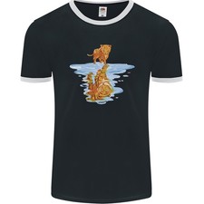T-Shirt Ringer Pour Homme Avec Réflexion De Chat Tigre Drôle FotL