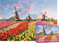 1000 Teile Puzzle FüR Erwachsene - WindmüHle & Blumenmeer Jigsaw Puzzles 1000 Te