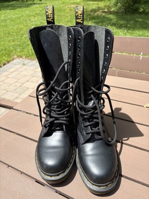 Dr. Martens 1914 Black Leather Boots Smooth US Women 5 Men 4 (unisex) NEW