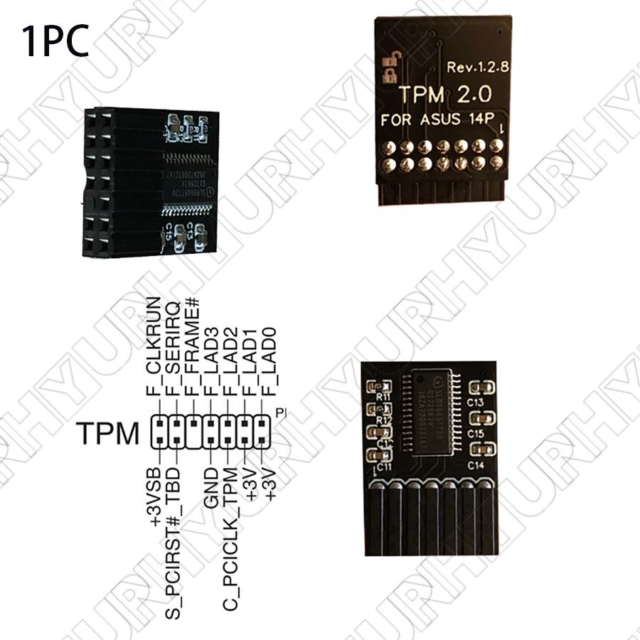1PC TPM 2.0 Security Module For ASUS Motherboard 14 Pin LPC Card Windows 11 USA