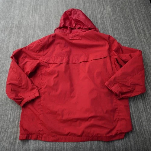 GH Bass Jacket Men Full ZIp Broken Hoodie Windbreaker Red Pockets Nylon 2XL image 2