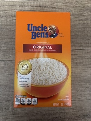 BOX OF UNCLE BENS ORIGINAL RICE WITH DISCONTINUED LABEL FOR DISPLAY PURPOSES