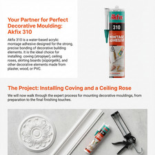 Mounting Coving Adhesive White 310ml, Joint Filler, Waterproof and Paintable