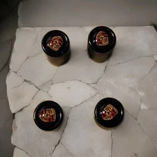 Universal Porsch STYLE Wheel Tire Air Valve Stem Cap Covers Metal Black Sport 