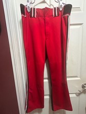 Boombah Baseball Athletic Pants Men's w38 Long Red/Black Polyester Track Stretch
