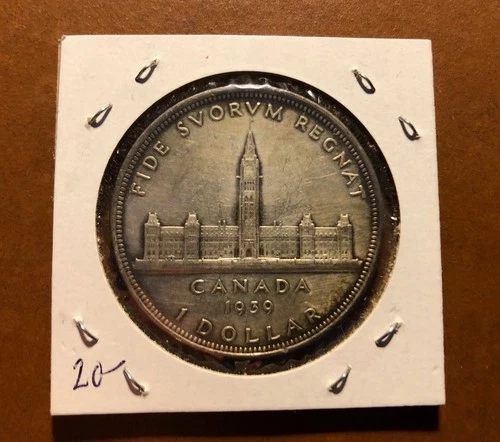 1939 Silver Canadian Dollar  CANADA  Parliament Building/George VI