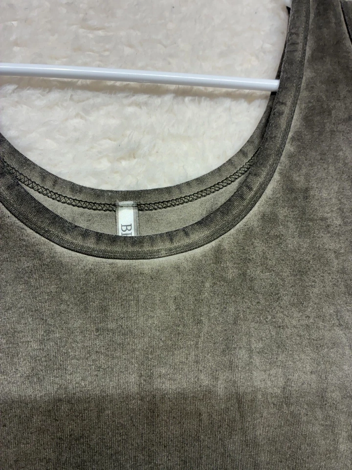 Camiseta sin mangas BKE Core para mujer XL gris negra lavado mineral cuello redondo elástico BK592-I Foto 4 de 4