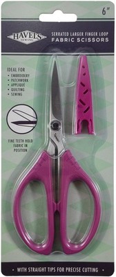 Havel's Sew Creative Large Finger Loop Serrated Scissors 6''-Serrated