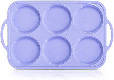 10Cm Giant Silicone Yorkshire Pudding Tray with Metal Handles,6 Cup Non Stick Ju