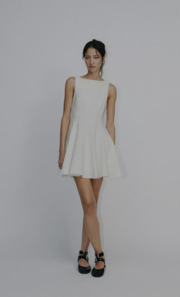 sara 樣専用 Zara Short Swing Dress, White Size XS ( Brand New) | eBay