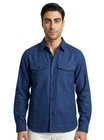 $1850 ISAIA NAPOLI Blue Hand-Sewn Overshirt Jacket Wool - Cashmere  Size XL