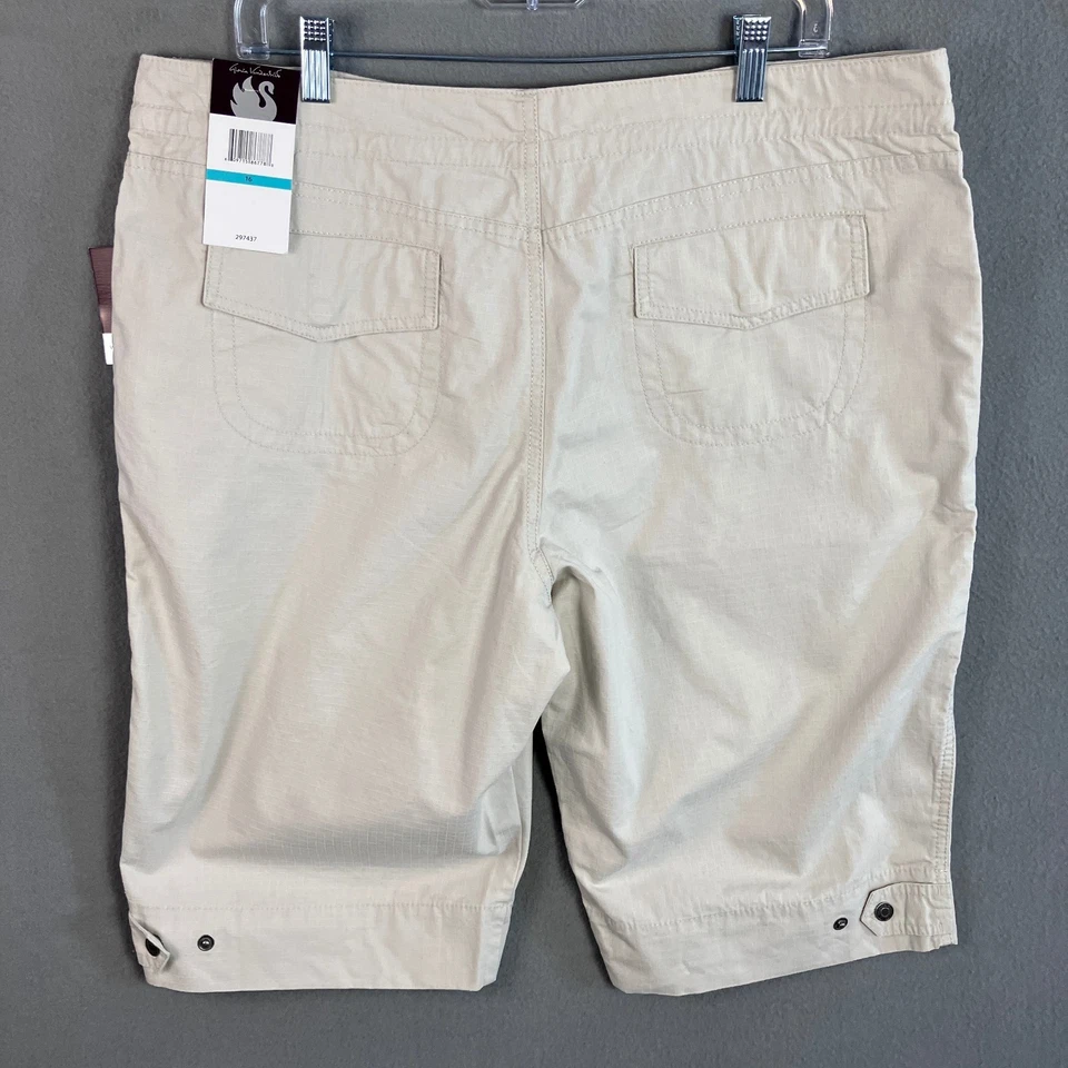 Женские шорты-бермуды Gloria Vanderbilt размер 16 цвет слоновой кости новые с ценниками - Изображение 2 из 4