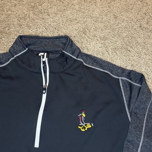 Footjoy Golf 1/4 Zip Sweater Mens Medium Pullover Embroidered Logo Long Sleeve - Picture 2 of 6