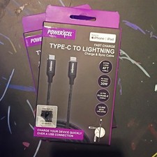 PowerXcel Type-C to Lightning 4ft PD 30W Cabl...