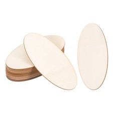 120x60mm Wood Pieces, 20 Pack Unfinished Oval Wood Shapes Wooden Cutouts