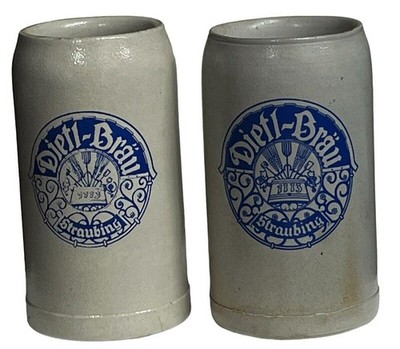 Dietl Bräu Straubing 1 Liter Mass Beer Mug Since 1773 (Set of two)