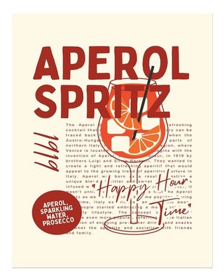 Vintage Aperol Spritz Wandkunst f�r Heimbar Dekor Cocktail Wandkunst