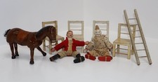 VTG Schoenhut Humpty Dumpty Circus Lot Horse / Ringman / Clown / Chairs / Ladder