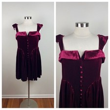 Cider Velvet Red Button Accent Dress Women Size XL