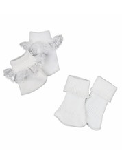 White Lace Anklet  Crew Socks fit 15 -18" Doll - American Girl Size Doll