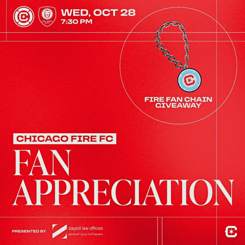 Chicago Fire FC Fan Chain MLS sga 10/28/26