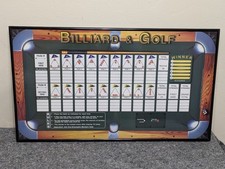 Billiard & Golf Wall Mounted Scoreboard 28x16 Framed 2002 *Original from Canada*