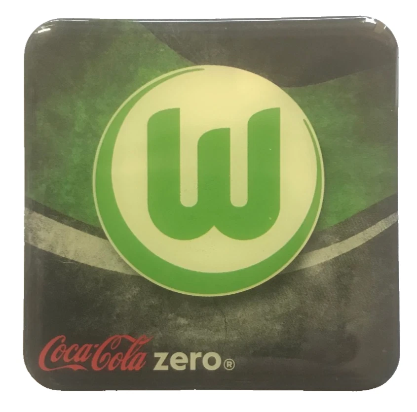 VfL Wolfsburg Magnet Pin Fussball Bundesliga Coca Cola zero - Bild 1 von 2