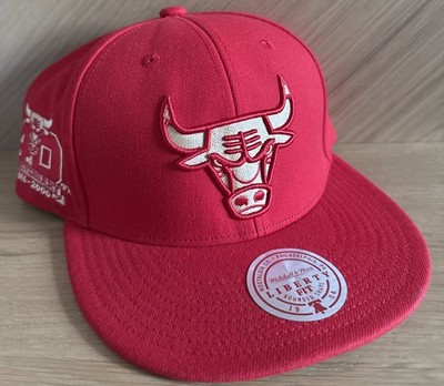 Chicago Bulls Hat Red Chrome Elements 40th Anniversary Snapback Mitchell & Ness