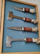 Larry Mensch, Custom Miniature Scagel Style Knife Set,Mint,Beautiful 1 Of A Kind