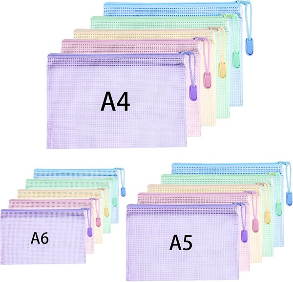Dokumententasche A4 A5 A6 Wasserdicht Mit ReißVerschluss 15 StüCk FüR Schule-image