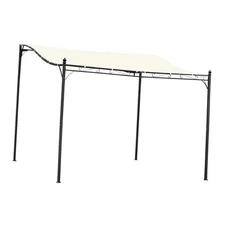 10x10 Steel Pergola Gazebo with Weather-Resistant Canopy, Drainage