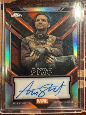 2025 Topps  Chrome Deadpool Pyro Auto Aaron Stanford TC-AS 
