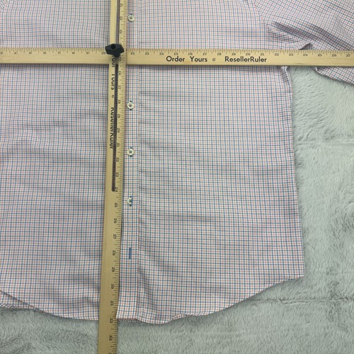 Twillory Dress Shirt Mens 17 White Check Performance Tailored Fit Button Down - Picture 6 of 9