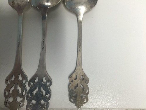 WIKINGER ROSE 830 SILBER 2 SERVIERLÖFFEL UND GABEL - Bild 3 von 11