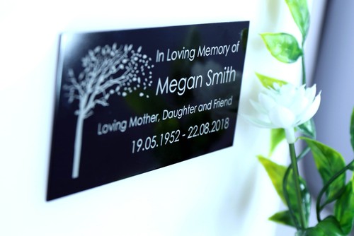 LASER ENGRAVED PLAQUE GLOSS BLACK METAL PET FUNERAL MEMORIAL GRAVE MARKER SIGN - Picture 5 of 8