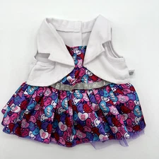Build a Bear Conversation Candy Hearts Dress Glitter Silver Belt Teddy Clothes