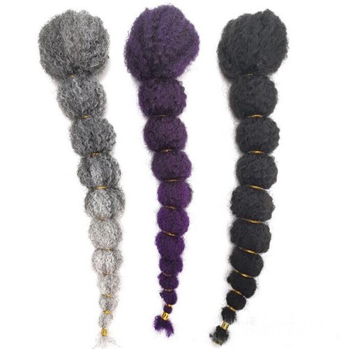18" Afro Kinky Curly Bubble Ponytails Marley Hair Clip on Drawstring Pony Tails - Picture 3 of 27