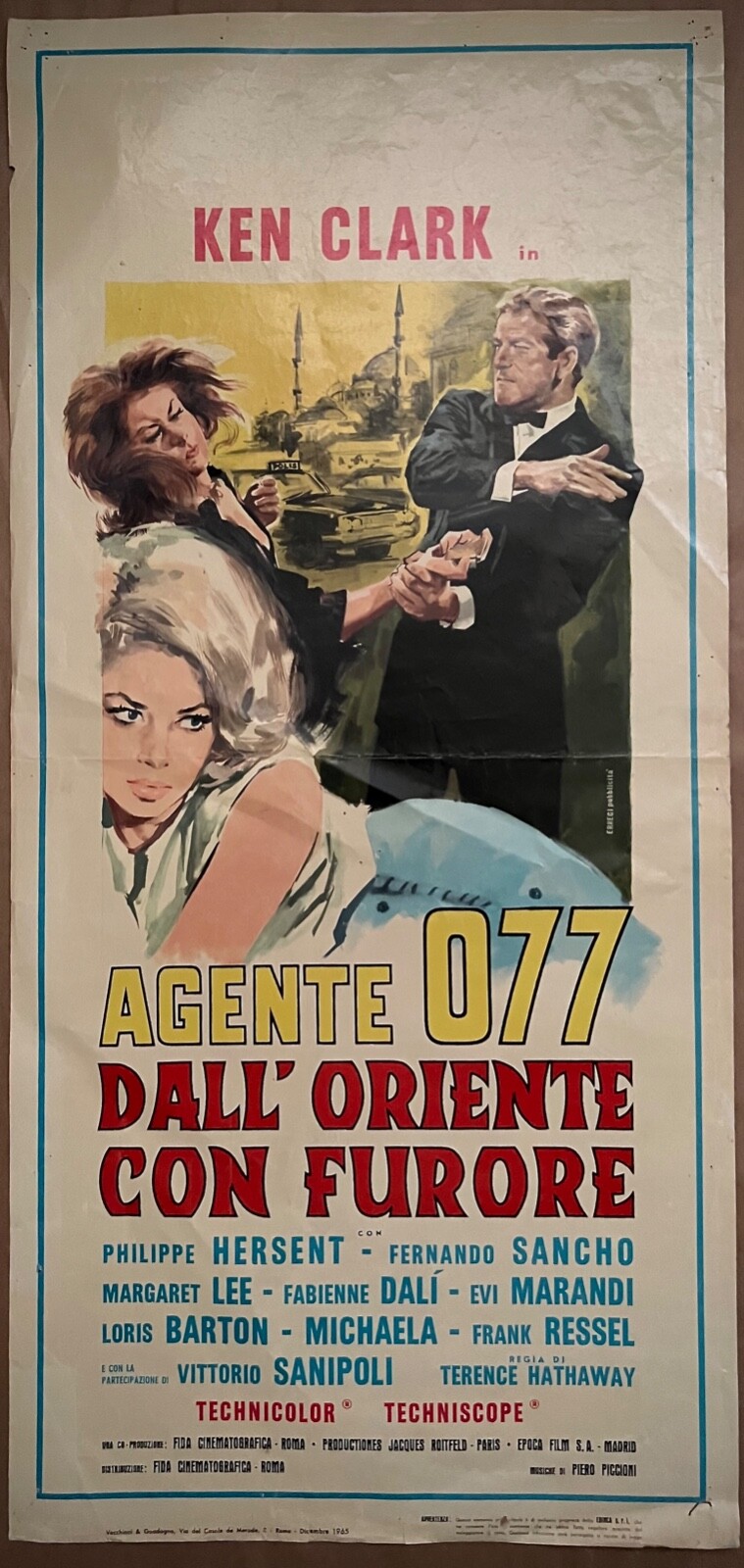 Locandina originale film Agente 077 dall'Oriente con furore (1967) - Regia di Sergio Grieco