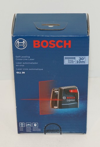 BOSCH GLL30 SELF LEVELING CROSS LINE LASER 30 FEET 1 METERS W FLEXIBLE MOUNT RED - Picture 3 of 9