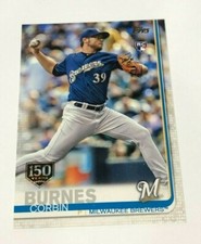 2019 Topps Series 1 150 150th Anniversary Stamp CORBIN BURNES Brewers RC #94